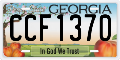 GA license plate CCF1370