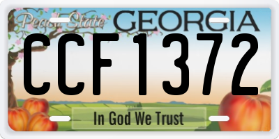 GA license plate CCF1372