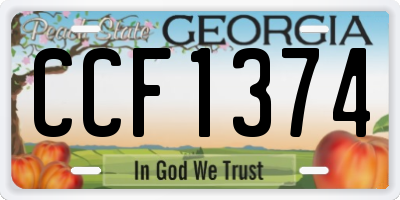 GA license plate CCF1374