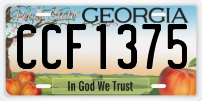 GA license plate CCF1375