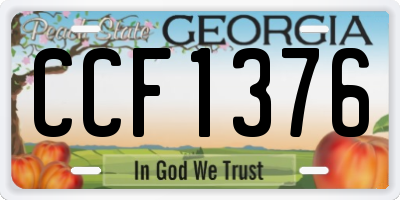 GA license plate CCF1376