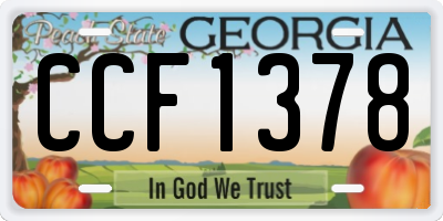 GA license plate CCF1378