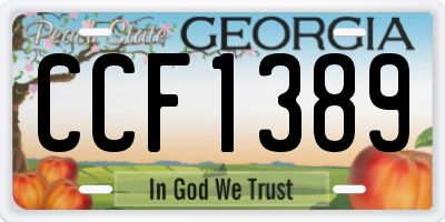 GA license plate CCF1389