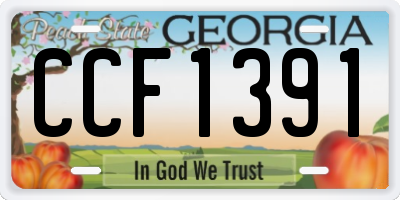 GA license plate CCF1391