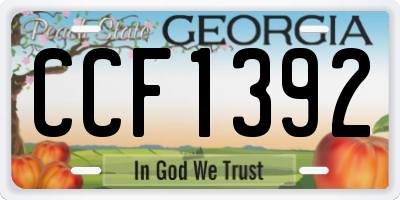 GA license plate CCF1392