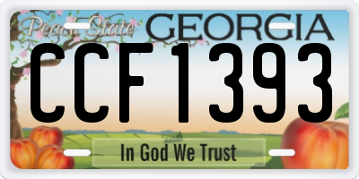 GA license plate CCF1393
