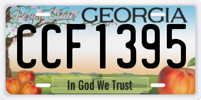 GA license plate CCF1395