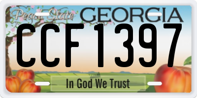 GA license plate CCF1397