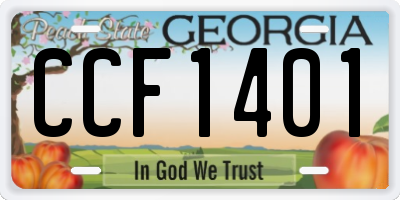 GA license plate CCF1401
