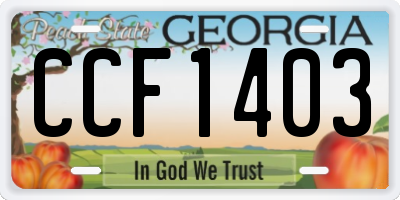GA license plate CCF1403