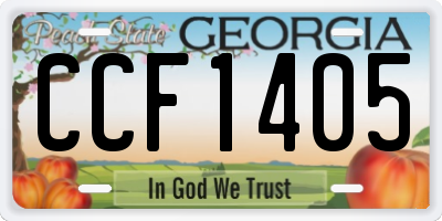 GA license plate CCF1405