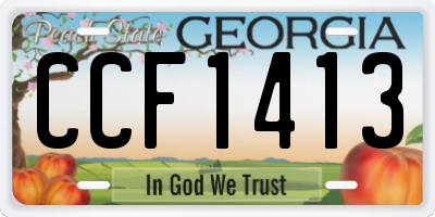 GA license plate CCF1413
