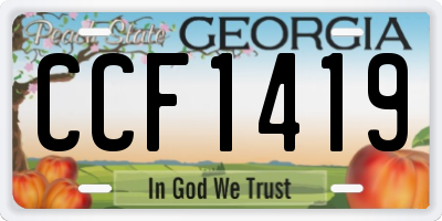 GA license plate CCF1419