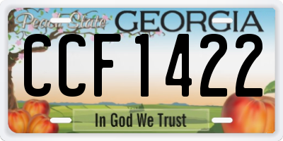 GA license plate CCF1422