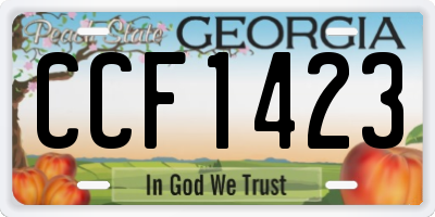 GA license plate CCF1423