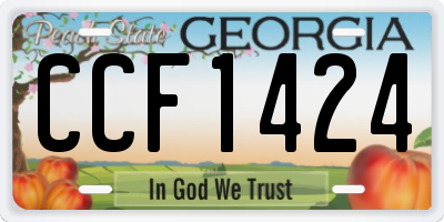 GA license plate CCF1424