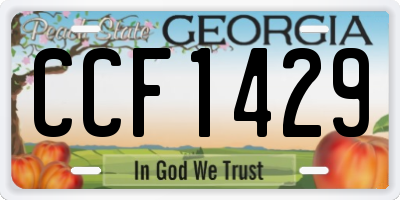 GA license plate CCF1429