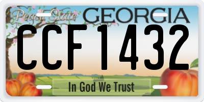 GA license plate CCF1432