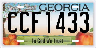 GA license plate CCF1433