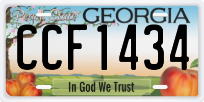 GA license plate CCF1434