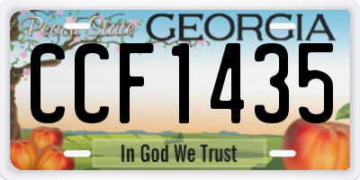 GA license plate CCF1435