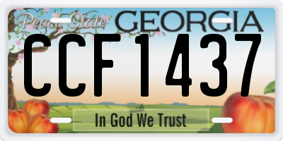 GA license plate CCF1437