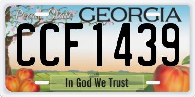 GA license plate CCF1439