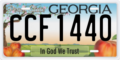 GA license plate CCF1440