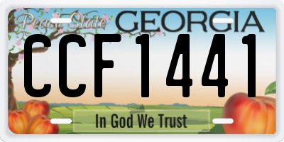 GA license plate CCF1441