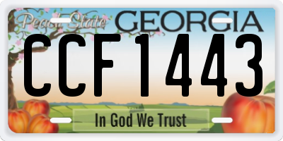 GA license plate CCF1443