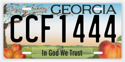 GA license plate CCF1444