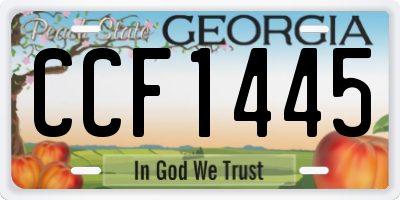 GA license plate CCF1445