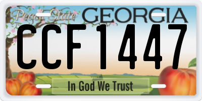 GA license plate CCF1447
