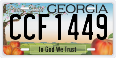 GA license plate CCF1449