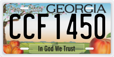 GA license plate CCF1450