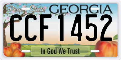 GA license plate CCF1452