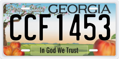 GA license plate CCF1453