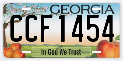 GA license plate CCF1454