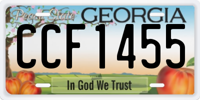 GA license plate CCF1455