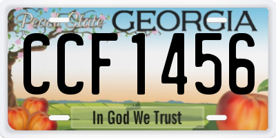 GA license plate CCF1456