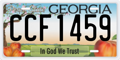 GA license plate CCF1459
