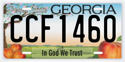 GA license plate CCF1460