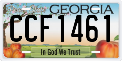 GA license plate CCF1461