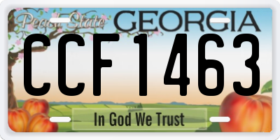 GA license plate CCF1463