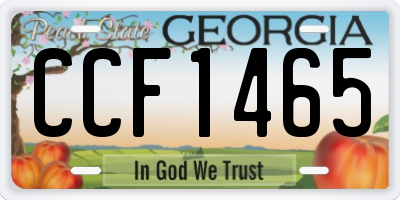 GA license plate CCF1465