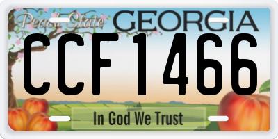 GA license plate CCF1466