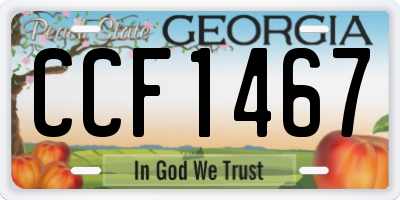 GA license plate CCF1467