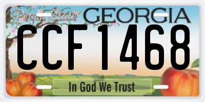 GA license plate CCF1468