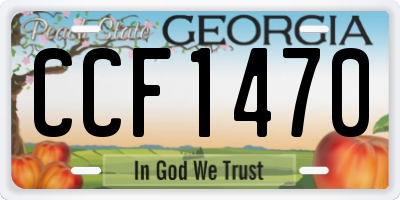 GA license plate CCF1470