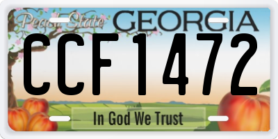 GA license plate CCF1472